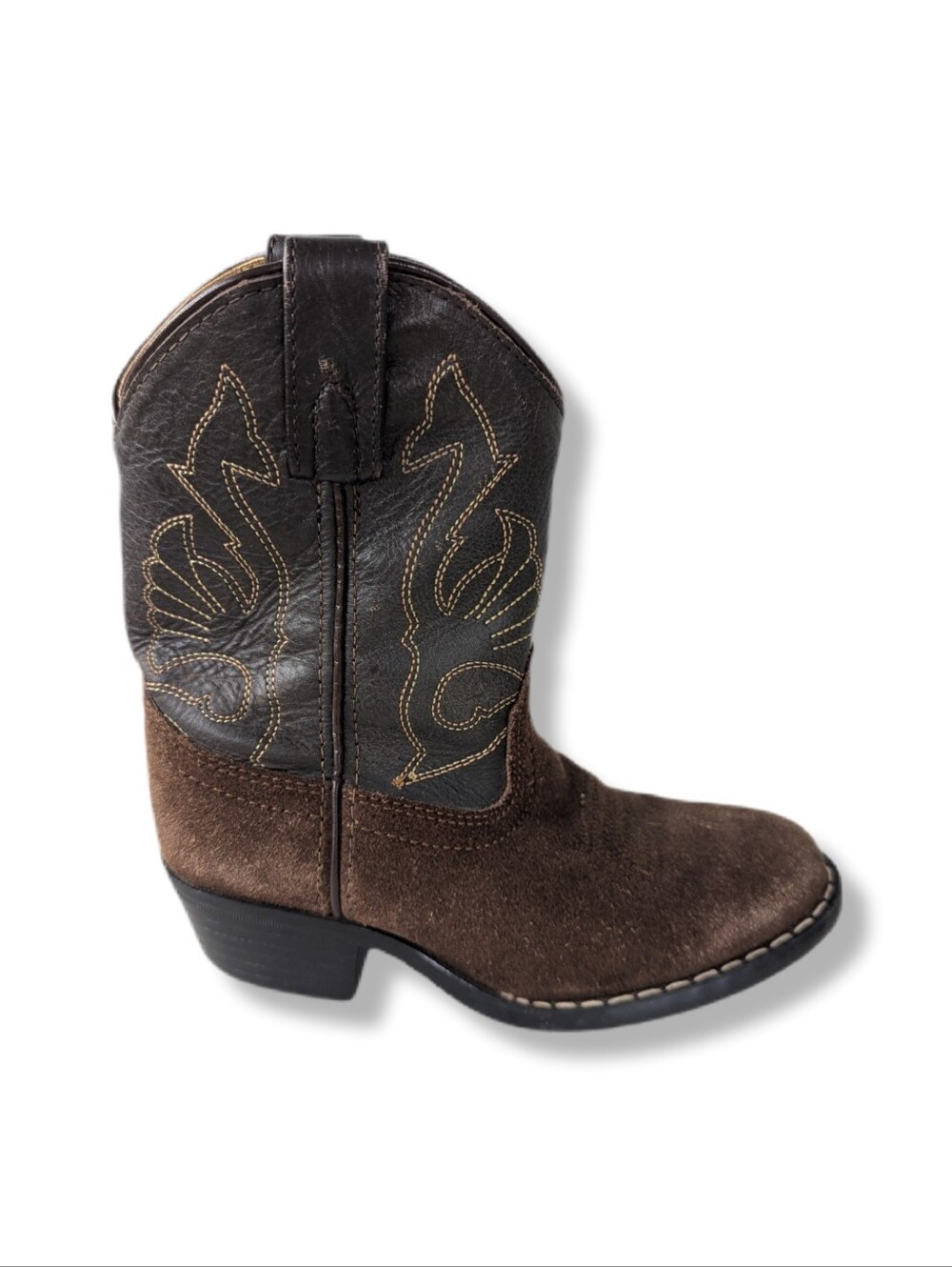 Masterson Boot Company Kids Brown Suede & Leather Western Cowboy Boots